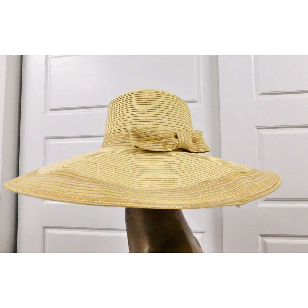 Vintage‎ Giovannio Natural Straw Raffia Sun Hat One Size